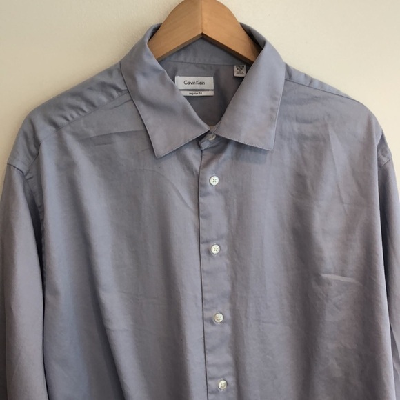 Calvin Klein button down long sleeve men’s XL blue 34-35 neck: 17.5-18 - Picture 3 of 5